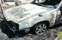 В Одессе такси сгорело, вспыхнув во время движения