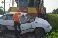 У селі на Львівщині легковий автомобіль попав під поїзд, водійка загинула