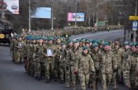 В Николеве встретили бойцов 36-й ОБМП и 406-й ОАБ, которые вернулись из зоны проведения ООС