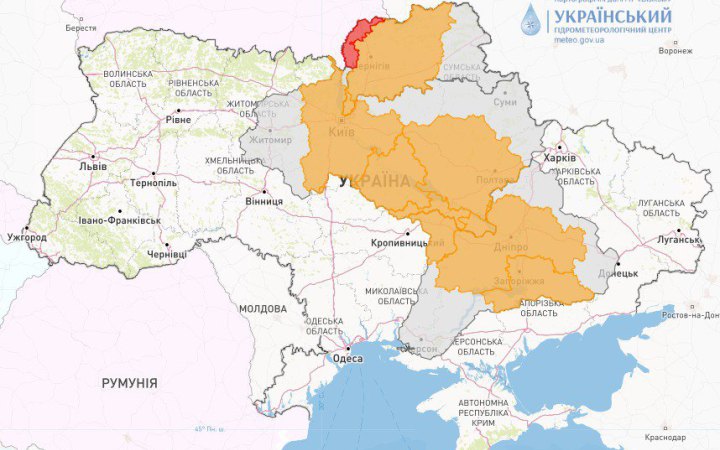 Укргідрометцентр попередив про можливі підтоплення територій вздовж річок Дніпро та Десна