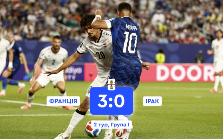 Франція з дублем Мбаппе обіграла Ірак на Мундіалі: матч переривали на 2 години через грозу