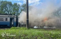 На Черкащині під час руху сталася пожежа в електропоїзді, евакуювали 40 пасажирів
