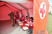 ​В Киевской области прошли учения по развертыванию лагеря беженцев