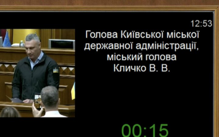Віталій Кличко прозвітував у Верховній Раді про підготовку Києва до зими