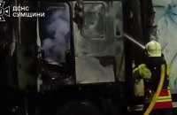 У Сумах російський дрон влучив у вантажівку