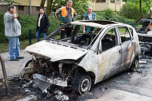 В Берлине третью ночь подряд горят автомобили 