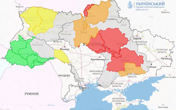 Гідрометцентр попередив про можливі підтоплення у декількох областях