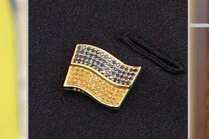 Янукович носит флаг Украины с кристаллами Swarovski?