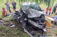 На Волині легкове авто з 12 людьми врізалось у дерево, загинули троє