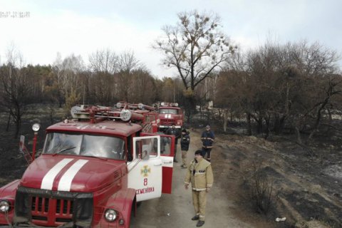 Из-за пожаров в зоне отчуждения пострадало 11,5 тыс. га заповедника