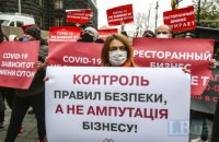 Ресторатори протестують під Кабміном проти "карантину вихідного дня"