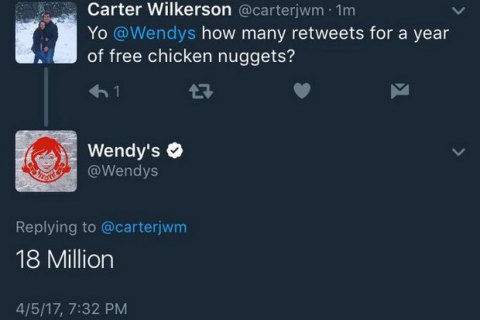 Твит американца, попросившего годовой запас наггетсов у сети Wendy’s, стал самым популярным в истории