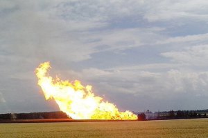 В Счастье снаряд повредил магистральный газопровод