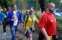 Шведы обустраиваются в лагере на Трухановом острове