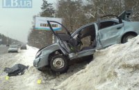 На Бориспільській трасі під Києвом перекинувся Lanos, загинула пасажирка