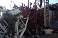 На горе Карачун после обстрела рухнула телевышка
