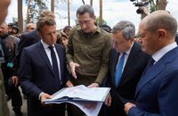 Показав, яку ціну платять українці за своє майбутнє, – Чернишов зустрівся в Ірпені з Макроном, Шольцом, Драгі та Йоганнісом