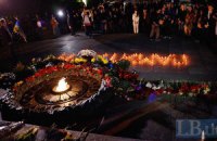 В Киеве почтили первую минуту мира после окончания Второй мировой войны