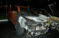 Неизвестный сжег три автомобиля на стоянке в Голосеевском районе Киева