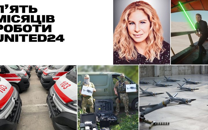 За п’ять місяців роботи UNITED24 вдалося зібрати майже 200 млн доларів внесків