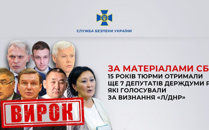 ​Український суд засудив до 15 років тюрми сімох депутатів російської Держдуми, які голосували за визнання "Л/ДНР", - СБУ