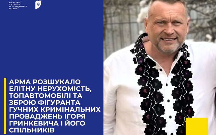 ​Елітні авто, квартири, земля і зброя: АРМА розшукало активи родини Гринкевича у справі закупівель одягу для ЗСУ на 1,5 млрд грн