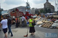 По улицам Крещатик, Городецкого и Михайловской возобновилось движение