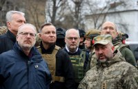 Президенты Польши, Литвы, Латвии и Эстонии посетили Бородянку