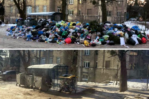 Из Львова начали вывозить мусор