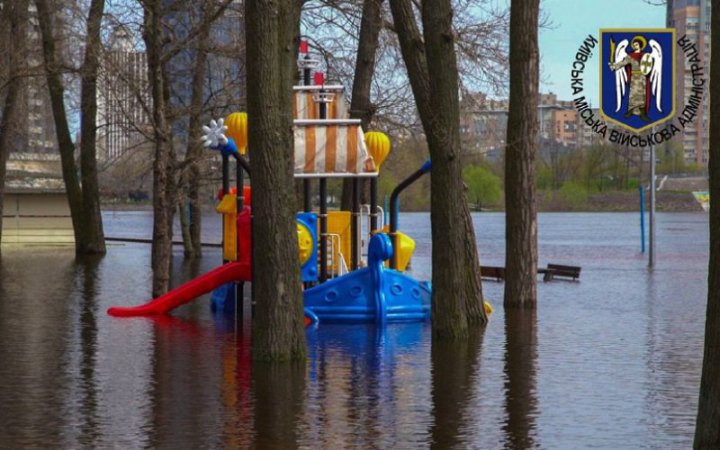 Після трьох днів підйому рівень води у річці Дніпро в Києві пішов на спад 