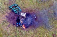 В Гнутово на поле подорвался трактор