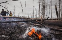 Рятувальники продовжують ліквідовувати пожежу в Зоні відчуження через атаку ворожого БпЛА