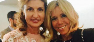 Марина Порошенко в вышитом платье встретилась с первой леди Франции