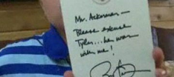 Обама написал школьнику объяснительную записку 