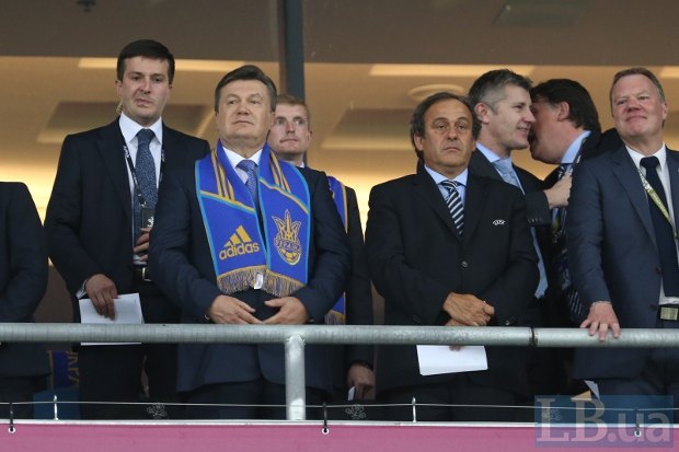 Президент Украины Виктор Янукович и президент УЕФА Мишель Платини
