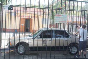 В липецком зоопарке в клетку посадили автомобиль