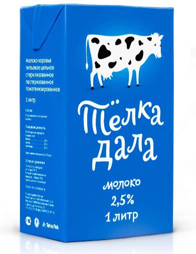 Молоко «Телка дала» (дизайн Студии Лебедева)